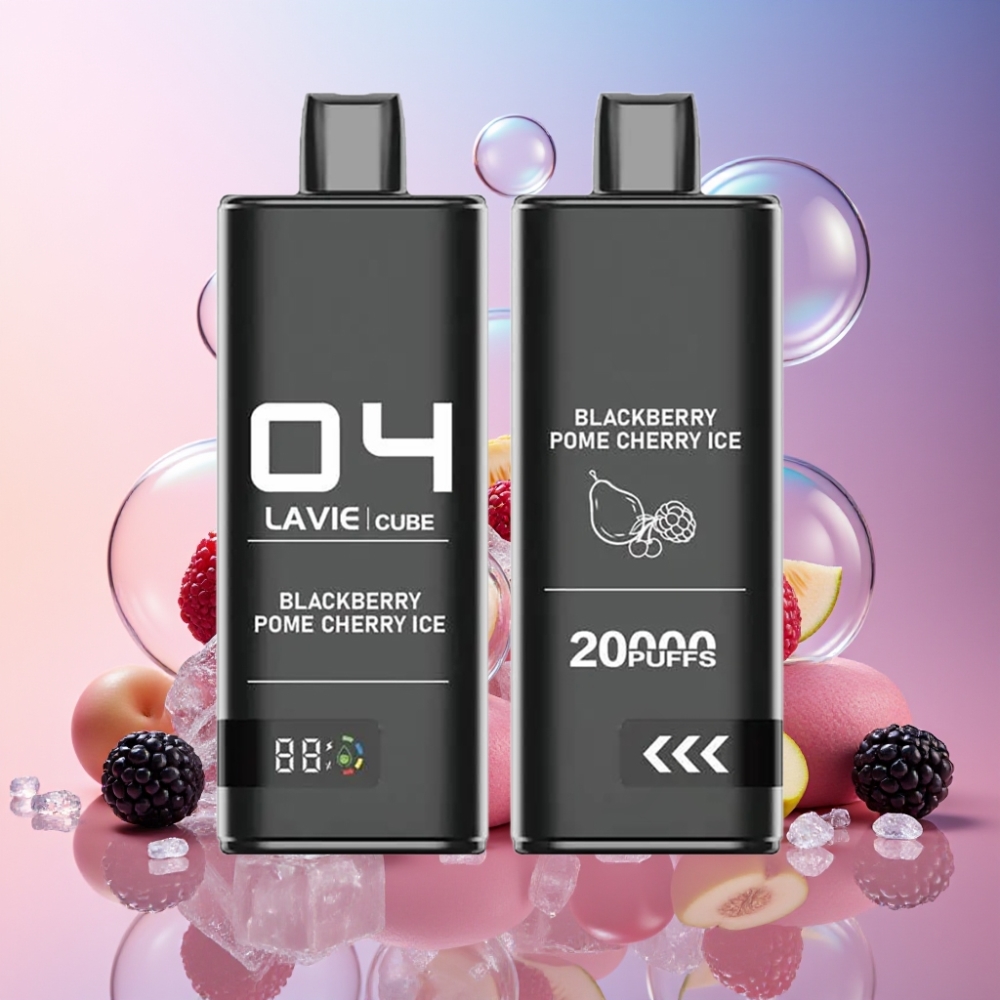 Lavie Cube 20000 Puffs Einweg-Vape Brombeere Granatapfel-Kirsche-Eis, 28ML Liquid, 5% Salz Nikotin, Schweiz Großhandel