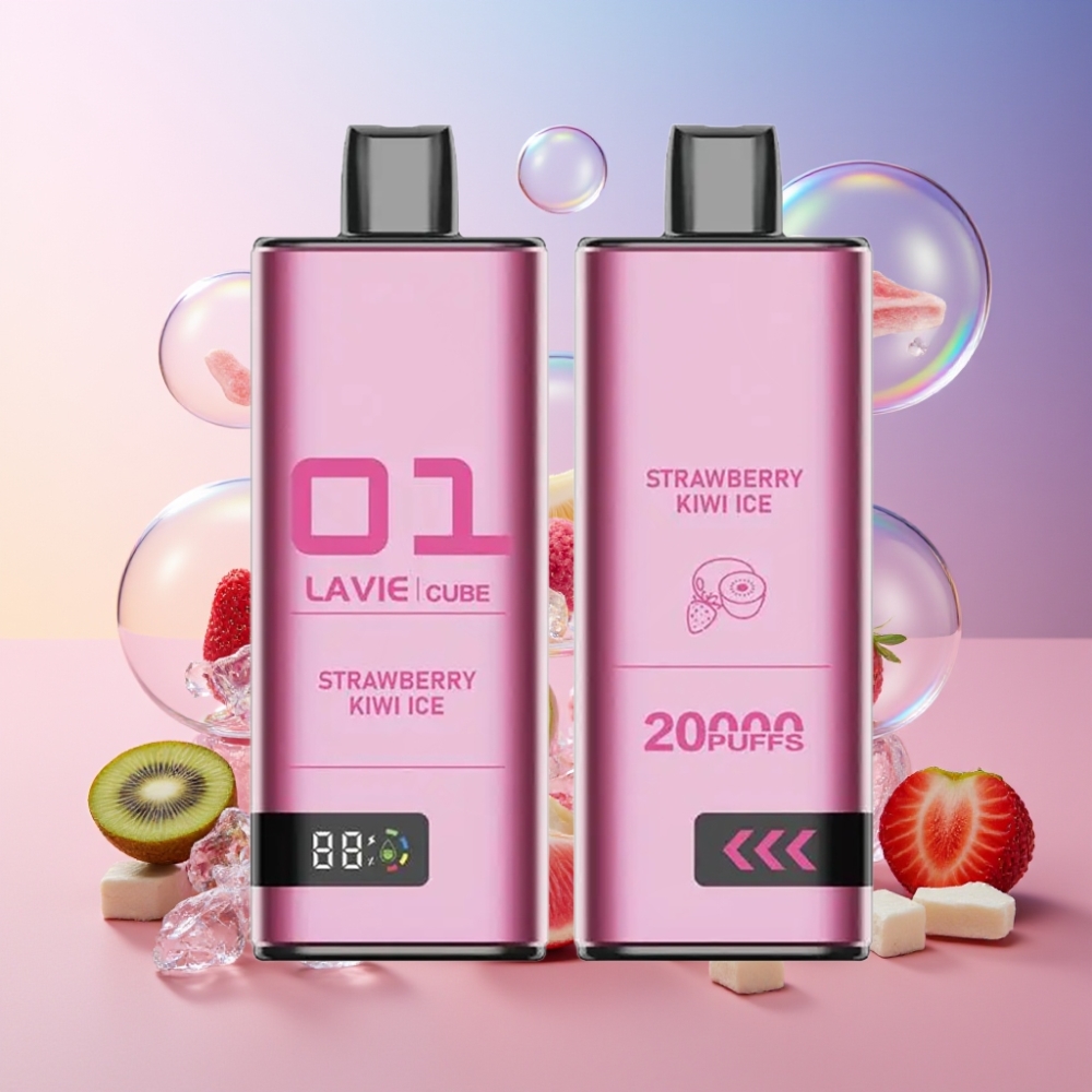 Lavie Cube 20000 Puffs Einweg-Vape Erdbeer-Kiwi-Eis mit 28ML Flüssigkeit, 600mAh Akku, Type C - Schweiz Großhandel