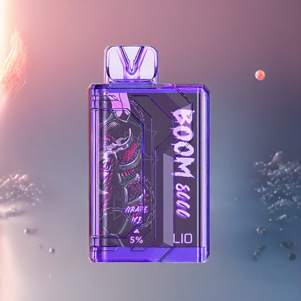LIO BOOM PRO 8000 Puffs Einweg-Vape Grape Ice (15ml, 5% Nikotin, Typ-C Ladung) - Schweiz Großhandel