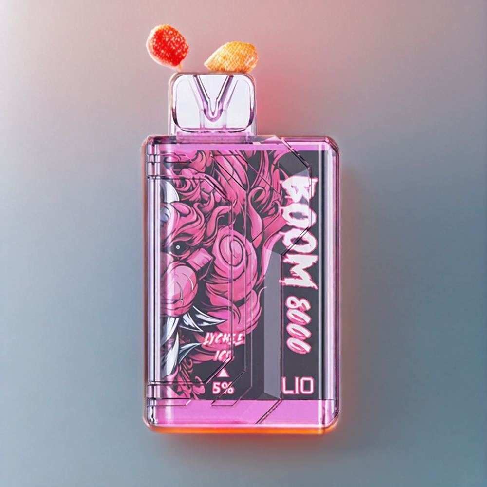 LIO BOOM PRO 8000 Puffs Einweg-Vape Litschii-Eis – 15ml, 5% Nikotin, Type-C Ladung, Schweiz Großhandel