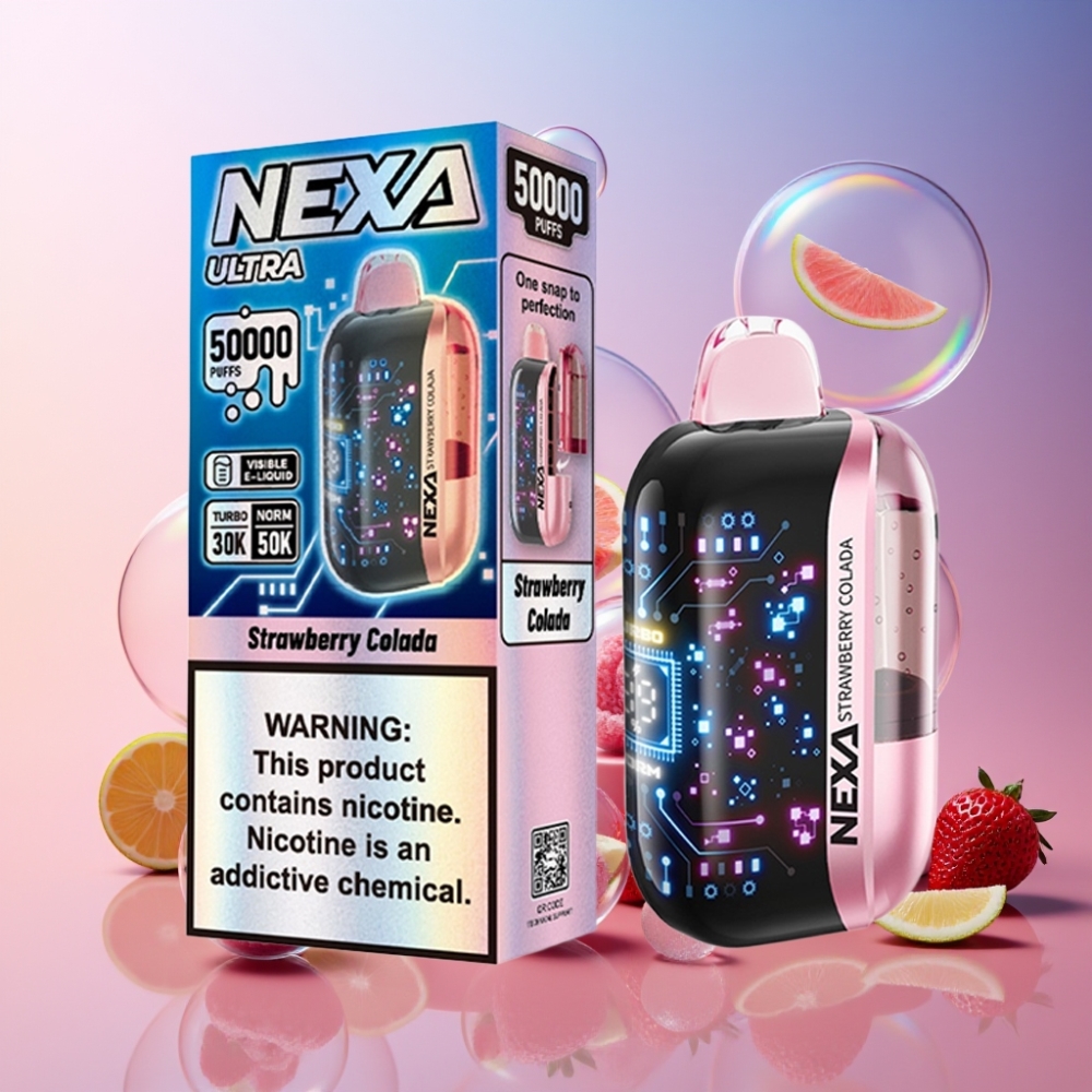 NEXA Ultra 50K Einweg-Vape Erdbeer Colada - 20ml, 800mAh, Typ-C Ladung, Schweiz Großhandel