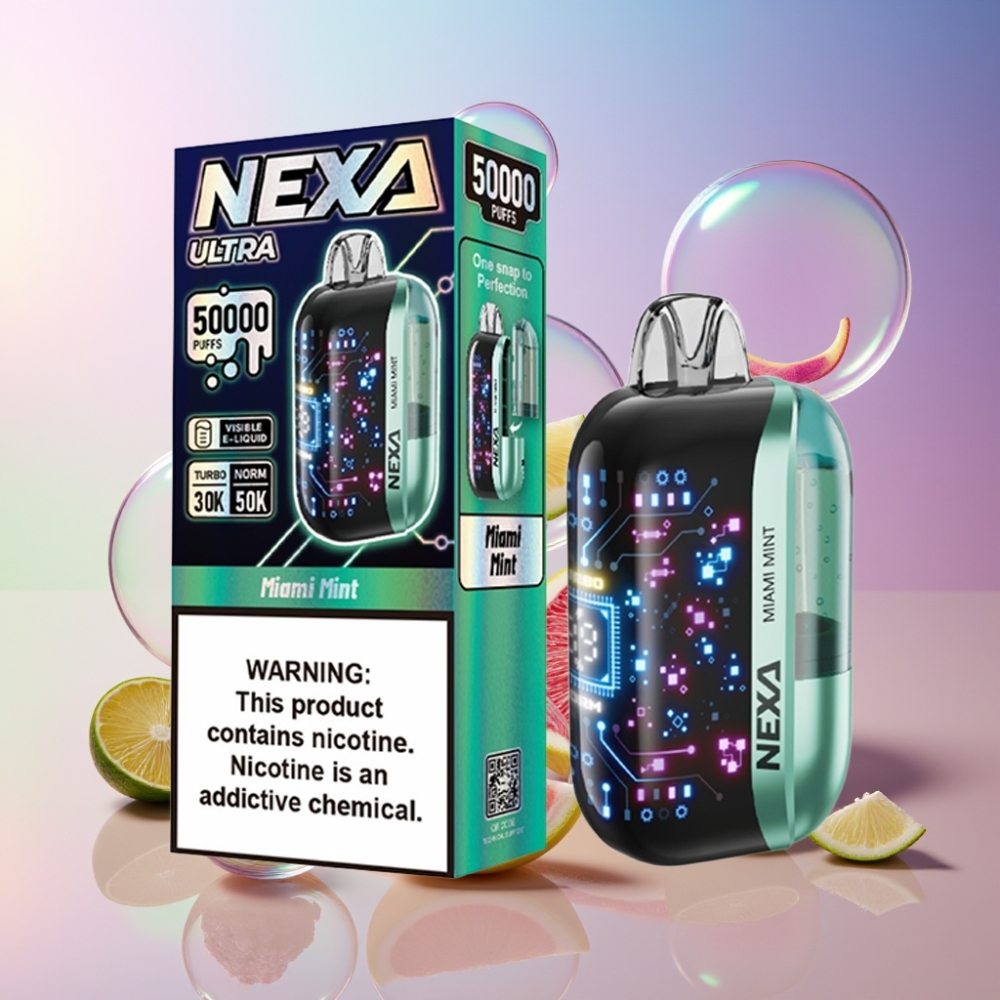 NEXA Ultra 50K Einweg-Vape Miami Minze – 20ml, 800mAh, 5% Nikotin, Schweiz Großhandel