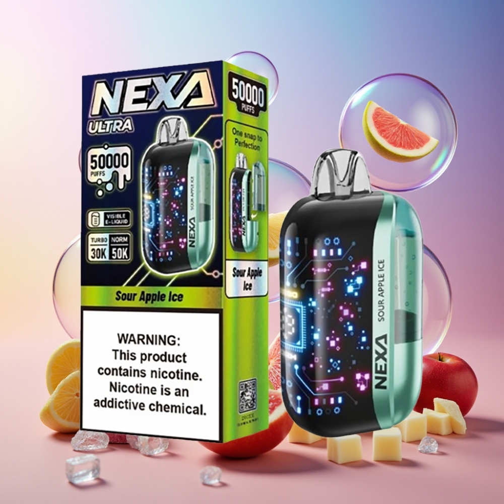 NEXA Ultra 50K Einweg-Vape Saurer Apfel Eis – 20ml, 800mAh, 50000 Züge, Schweiz Großhandel