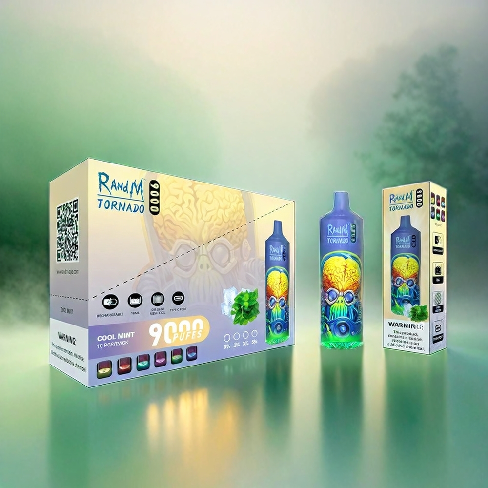 RandM Tornado 9000 Puffs 18 mL Mesh Coil Cool Mint (Eisige Minze) Schweiz Großhandel