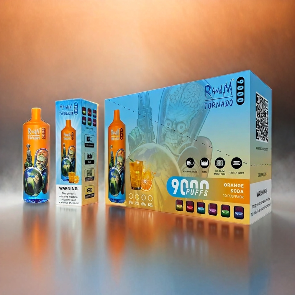 RandM Tornado 9000 Puffs 18 mL Mesh Coil Orange Soda Schweiz Großhandel
