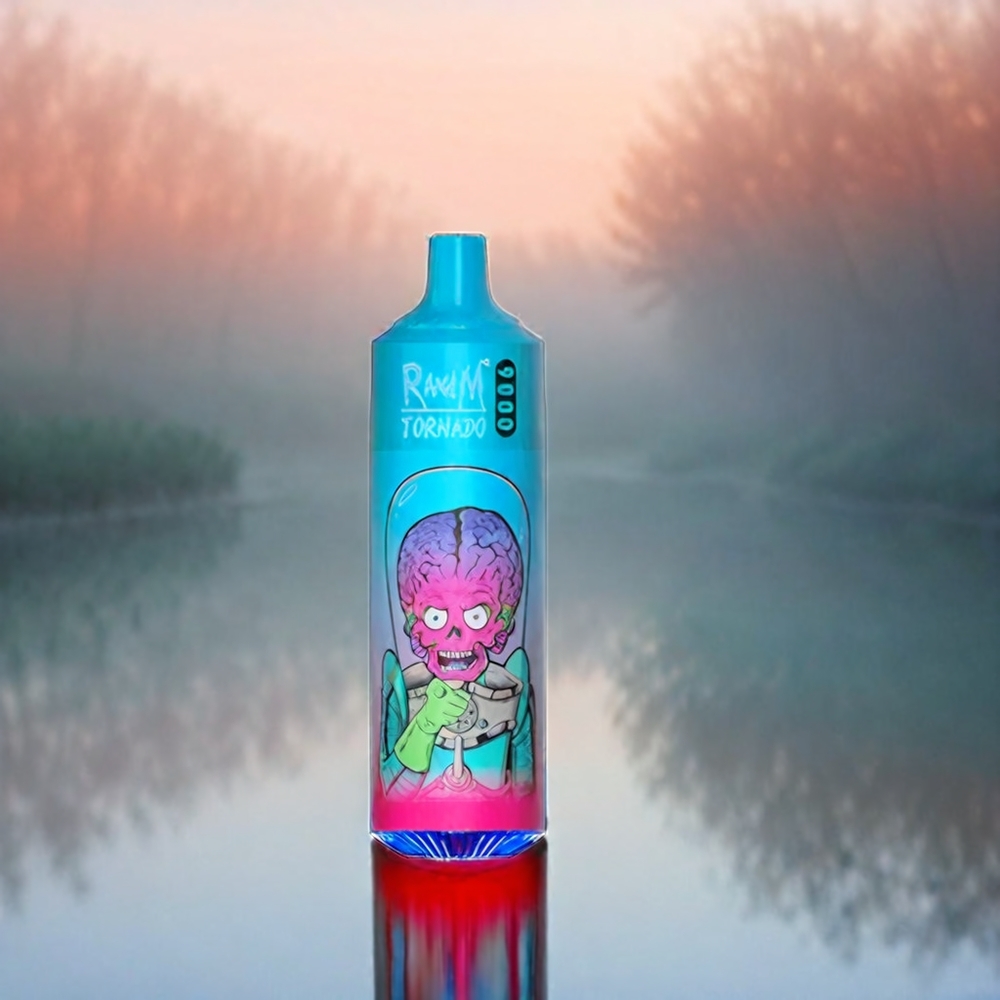 RandM Tornado 9000 Puffs – 18 mL, Mesh Coil, RGB Display, Blueberry Himbeere (Schweiz großhandel)