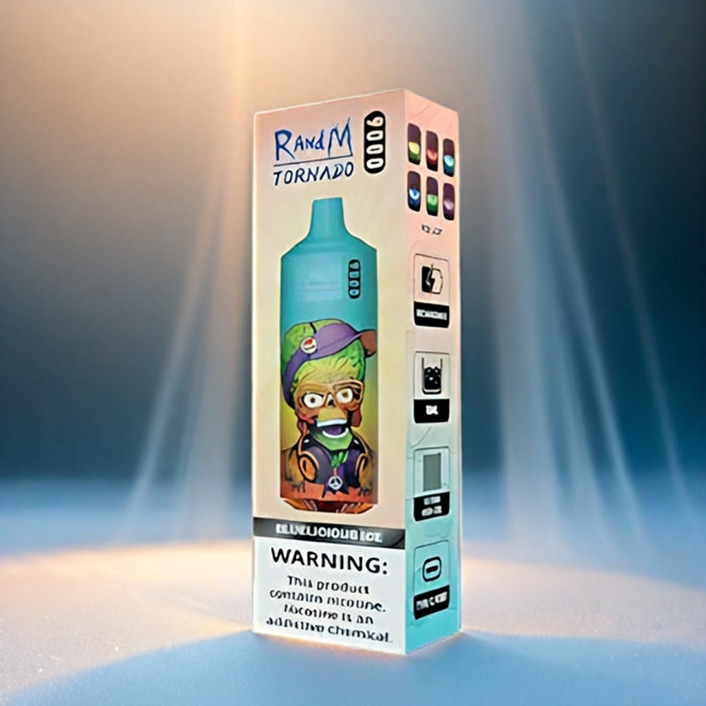 RandM Tornado 9000 Puffs 18 mL Mesh Coil RGB Display Bluelcious Ice Schweiz Großhandel