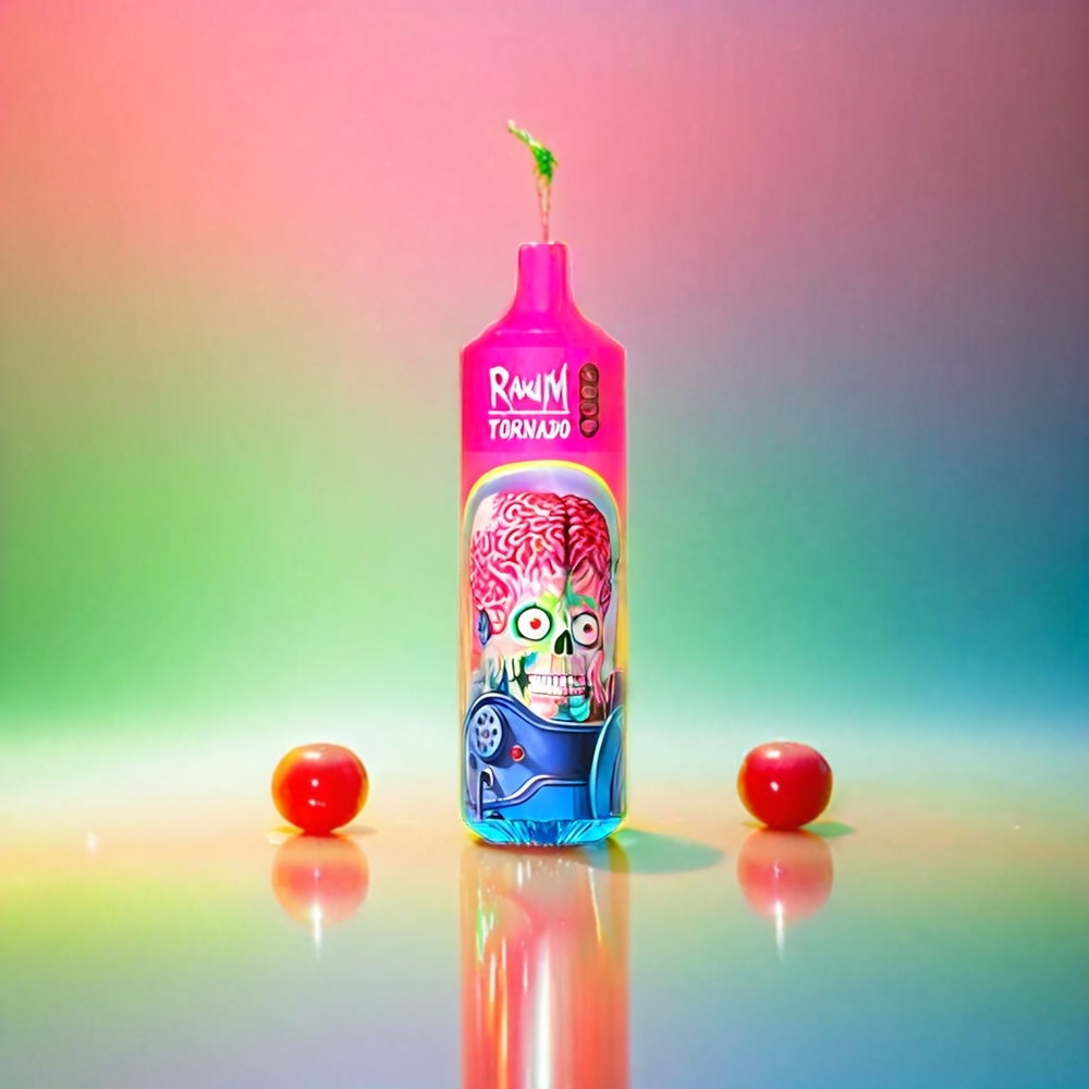 RandM Tornado 9000 Puffs 18 mL Mesh Coil RGB Display Schweiz Großhandel – Watermelon Skittles