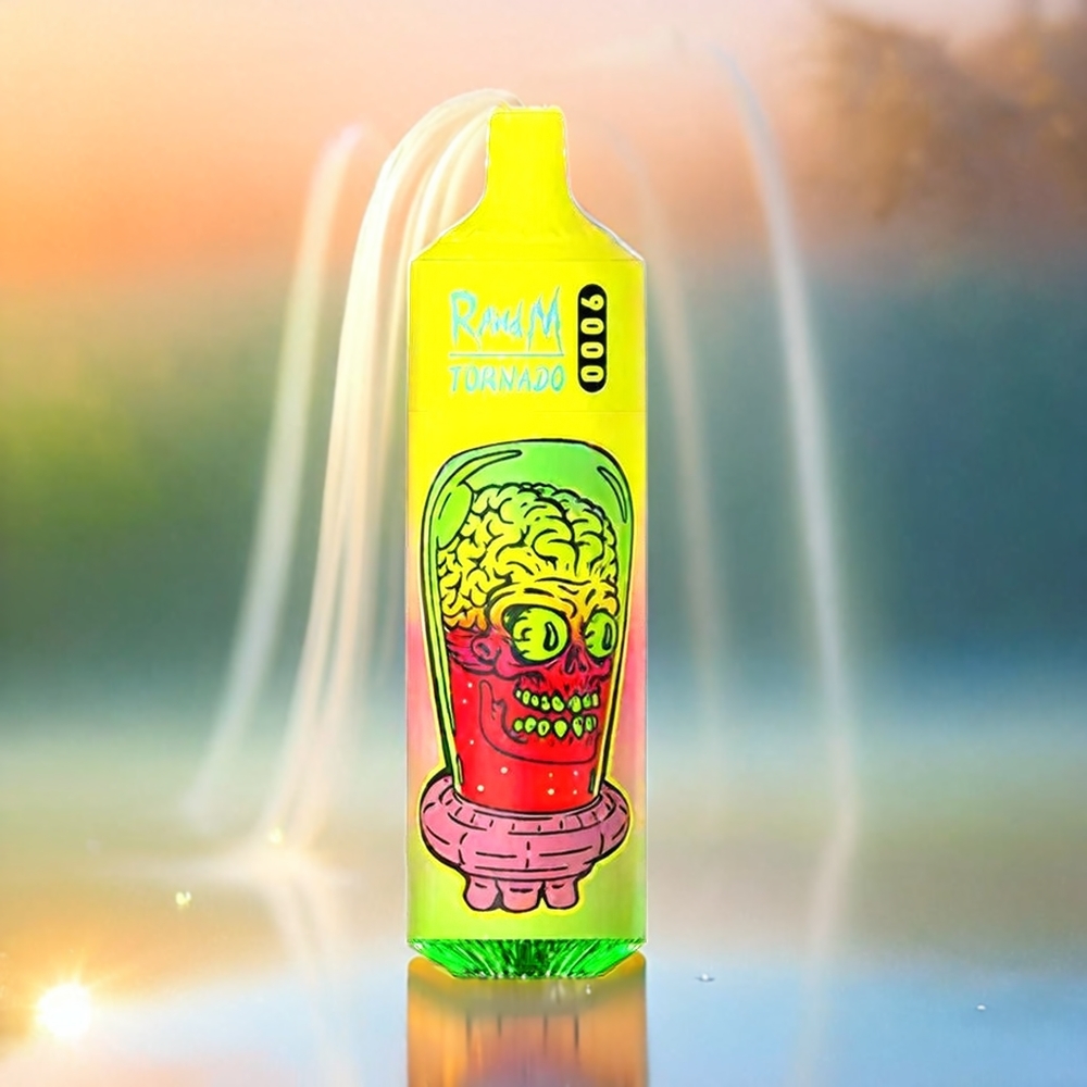 RandM Tornado 9000 Puffs - 18 mL, Mesh Coil, RGB Display, Schweiz großhandel, Summer Peach Ice