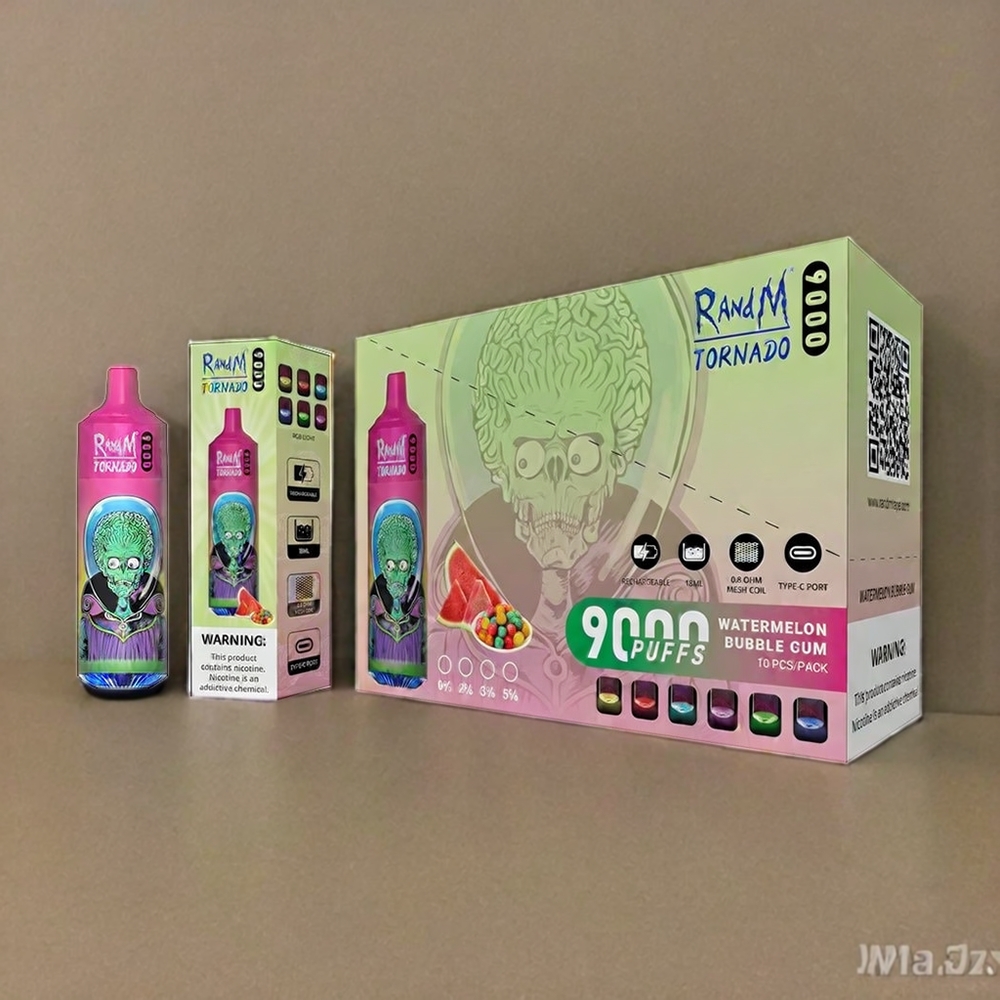 RandM Tornado 9000 Puffs 18 mL Mesh Coil Schweiz großhandel Fumot Randm Tornado 9000 Puffs Vape Wassermelonen Bubble Gum