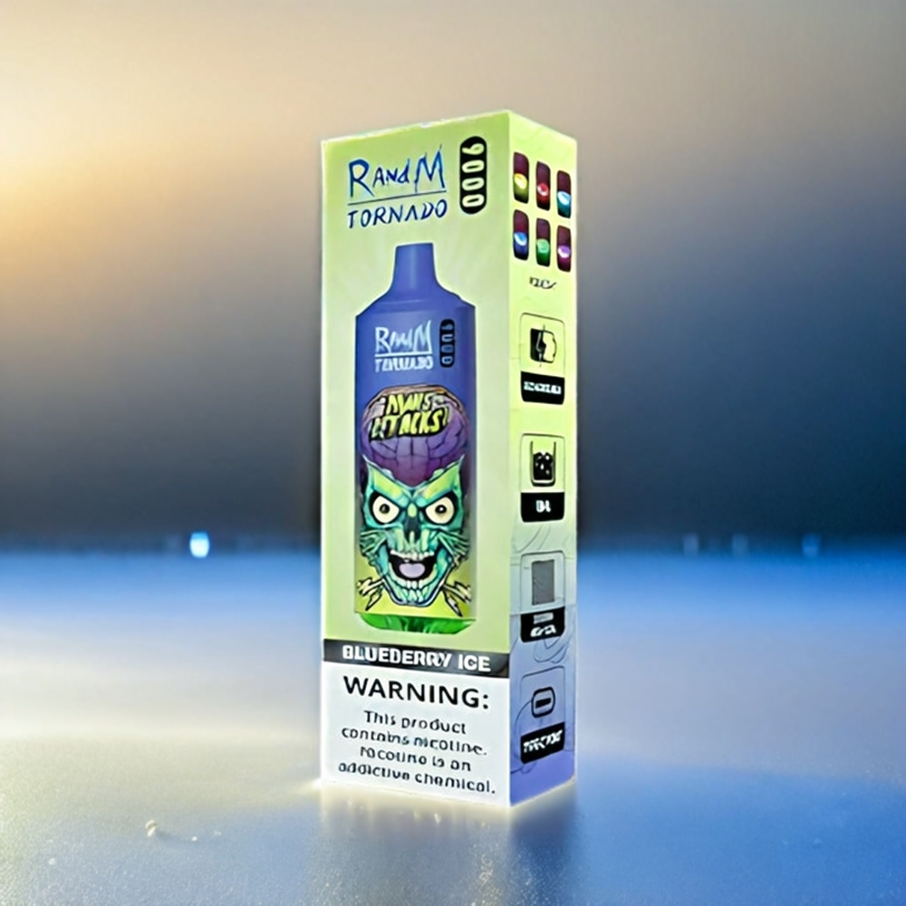 RandM Tornado 9000 Puffs 18mL Mesh Coil 850 mAh Blueberry Ice Schweiz Großhandel