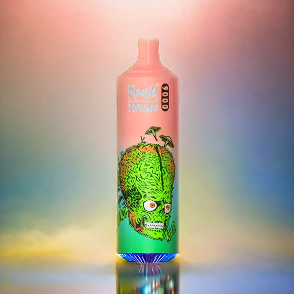 RandM Tornado 9000 Puffs mit 850 mAh Akku und 18 mL Fassungsvermögen - Schweiz großhandel - Strawberry Banana