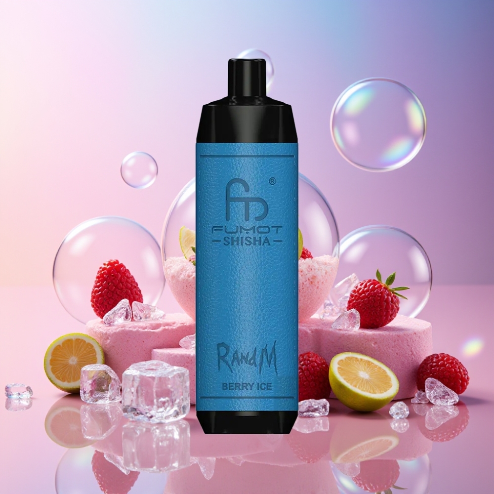 RandM Fumot Shisha 10000 Puffs Einweg-Vape Beeren-Eis mit LED-Anzeige, 18ml Liquid, 850 mAh Akku - Schweiz Großhandel