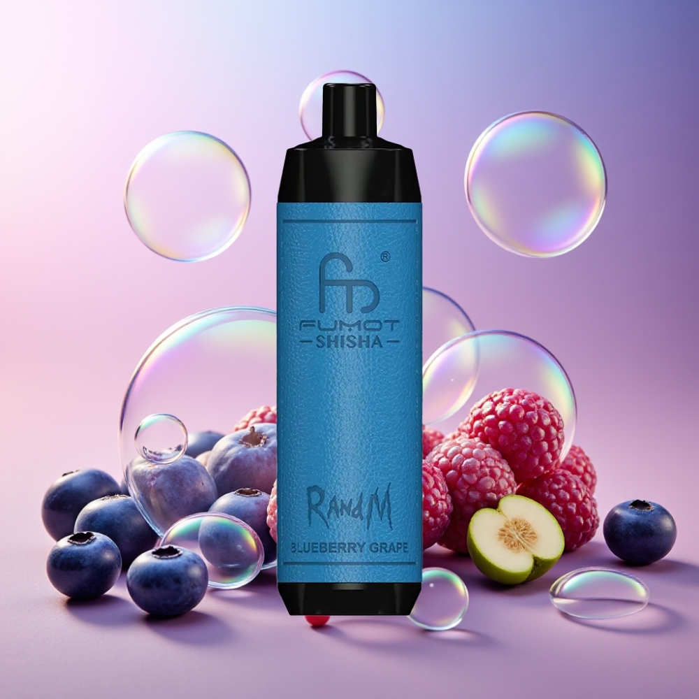 RandM Fumot Shisha 10000 Puffs Einweg-Vape Blaubeere Traube - 18ml, 850 mAh, Typ-C, Schweiz großhandel