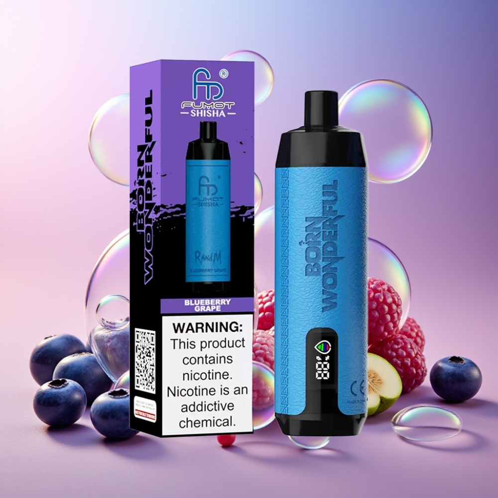 RandM Fumot Shisha 10000 Puffs Einweg-Vape Blaubeere Traube - 18ml, 850 mAh, Typ-C, Schweiz großhandel
