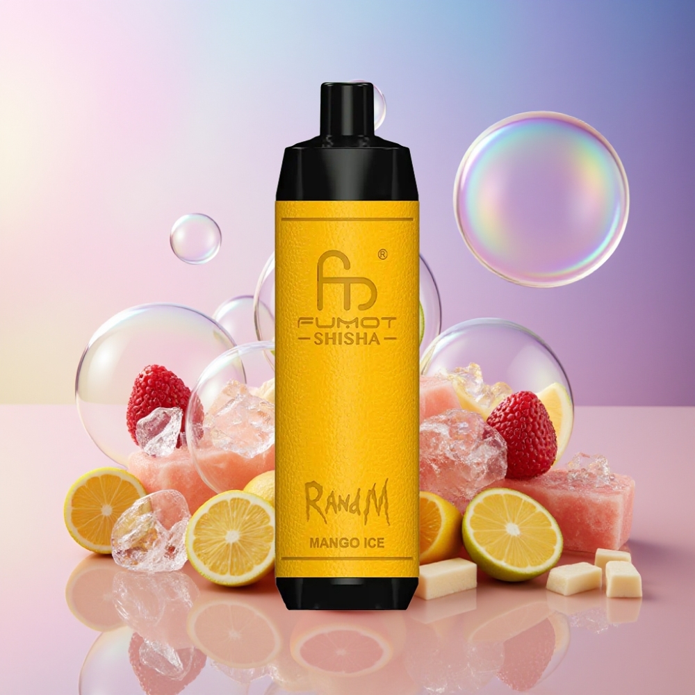 RandM Fumot Shisha 10000 Puffs Einweg-Vape Mango-Eis, LED-Anzeige, 18ml, 850 mAh, Schweiz großhandel