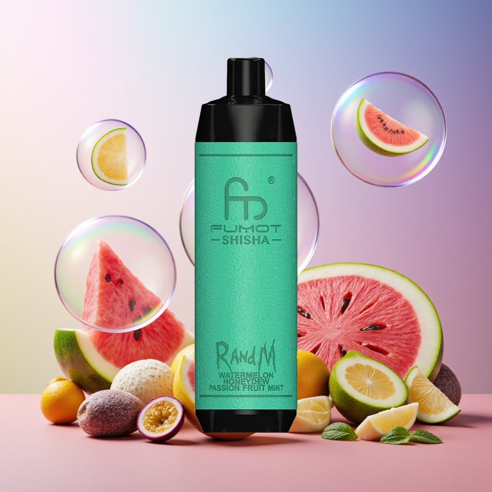 RandM Fumot Shisha 10000 Puffs Einweg-Vape Wassermelone Honigtau Passionsfrucht Minze - Schweiz großhandel, 18ml, 850 mAh, Typ-C