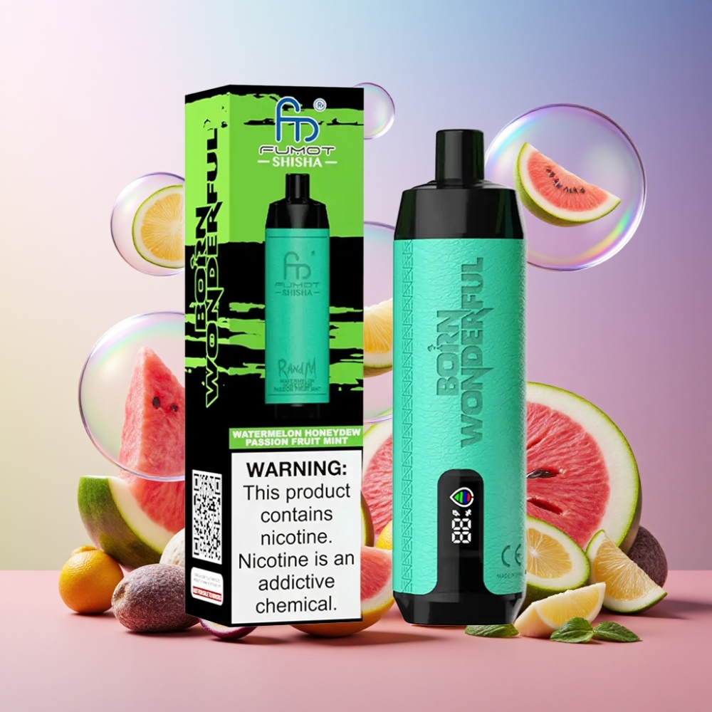RandM Fumot Shisha 10000 Puffs Einweg-Vape Wassermelone Honigtau Passionsfrucht Minze - Schweiz großhandel, 18ml, 850 mAh, Typ-C