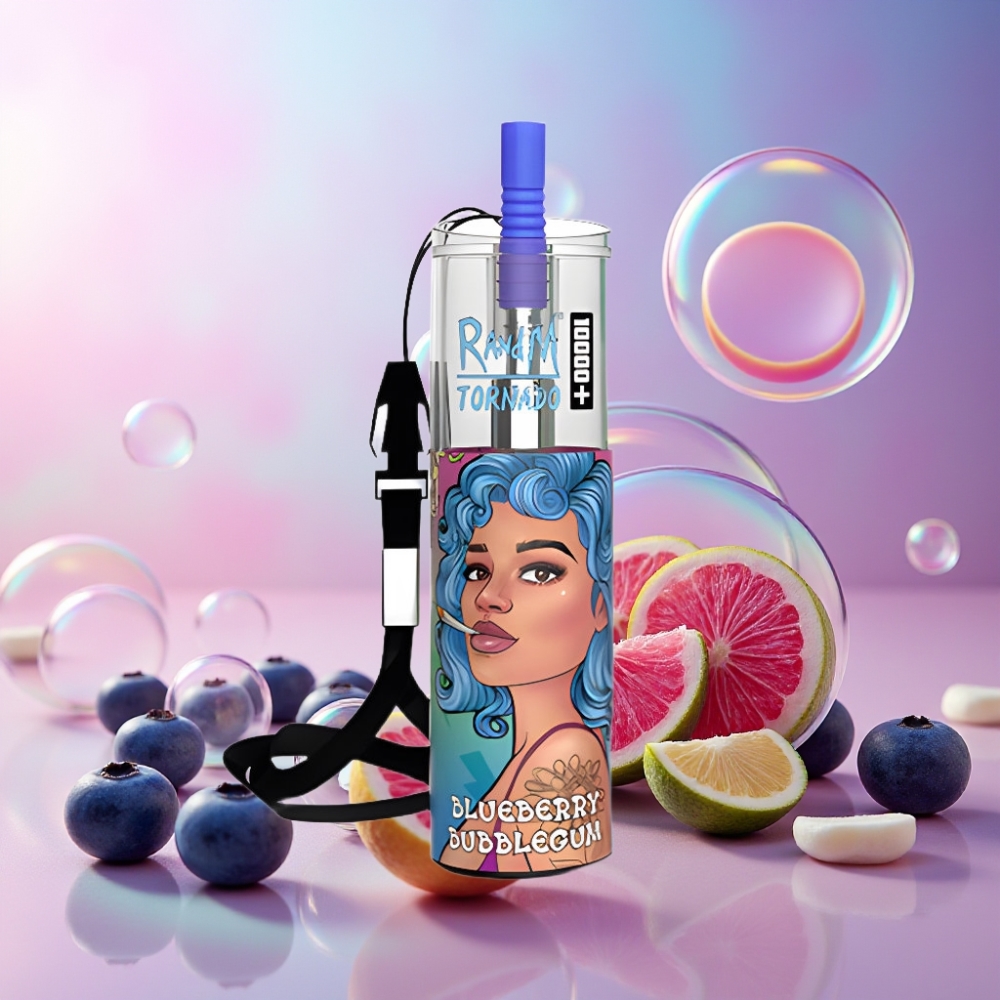 Fumot Original RandM Tornado 10000 Plus Einweg-Vape Blaubeere Bubblegum Schweiz Großhandel - 10000 Puffs, 20 ml, Mesh Coil, Typ-C