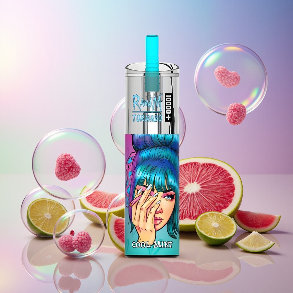 Fumot Original RandM Tornado 10000 Plus Einweg-Vape Cool Minze Schweiz Großhandel – 20 ml, 850 mAh, Mesh Coil