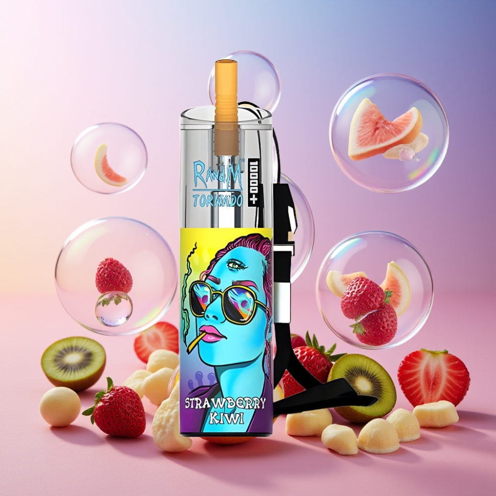 Fumot Original RandM Tornado 10000 Plus Einweg-Vape Erdbeer-Kiwi 20 ml 850 mAh Mesh Coil Schweiz großhandel
