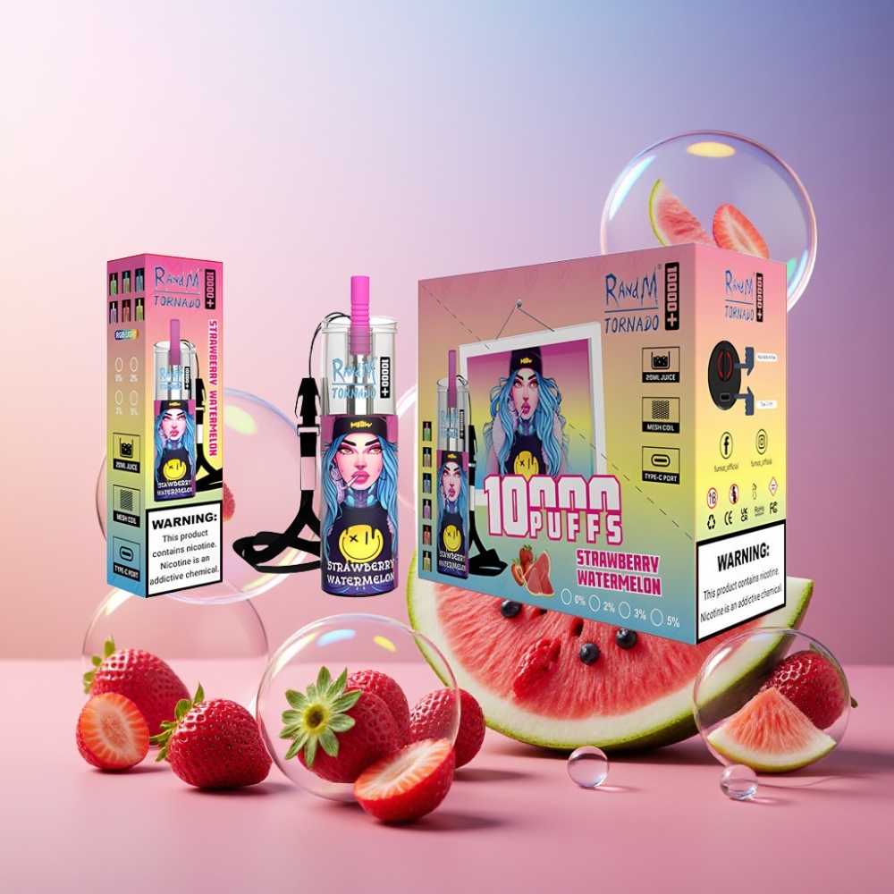 Fumot Original RandM Tornado 10000 Plus Einweg-Vape Erdbeer Wassermelone 20 ml 850 mAh Mesh Coil Schweiz großhandel