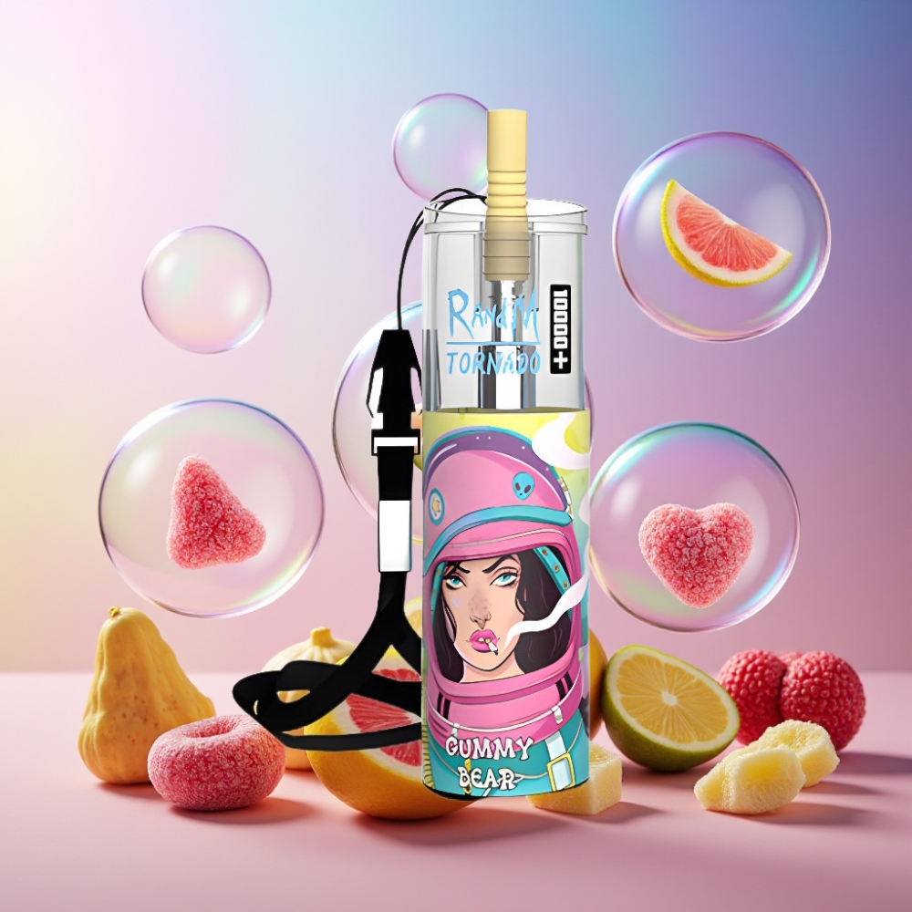 Fumot Original RandM Tornado 10000 Plus Einweg-Vape Gummy Bär (10000 Puffs, 20 ml, 850 mAh, Mesh Coil, Type-C, RGB Licht) Schweiz Großhandel