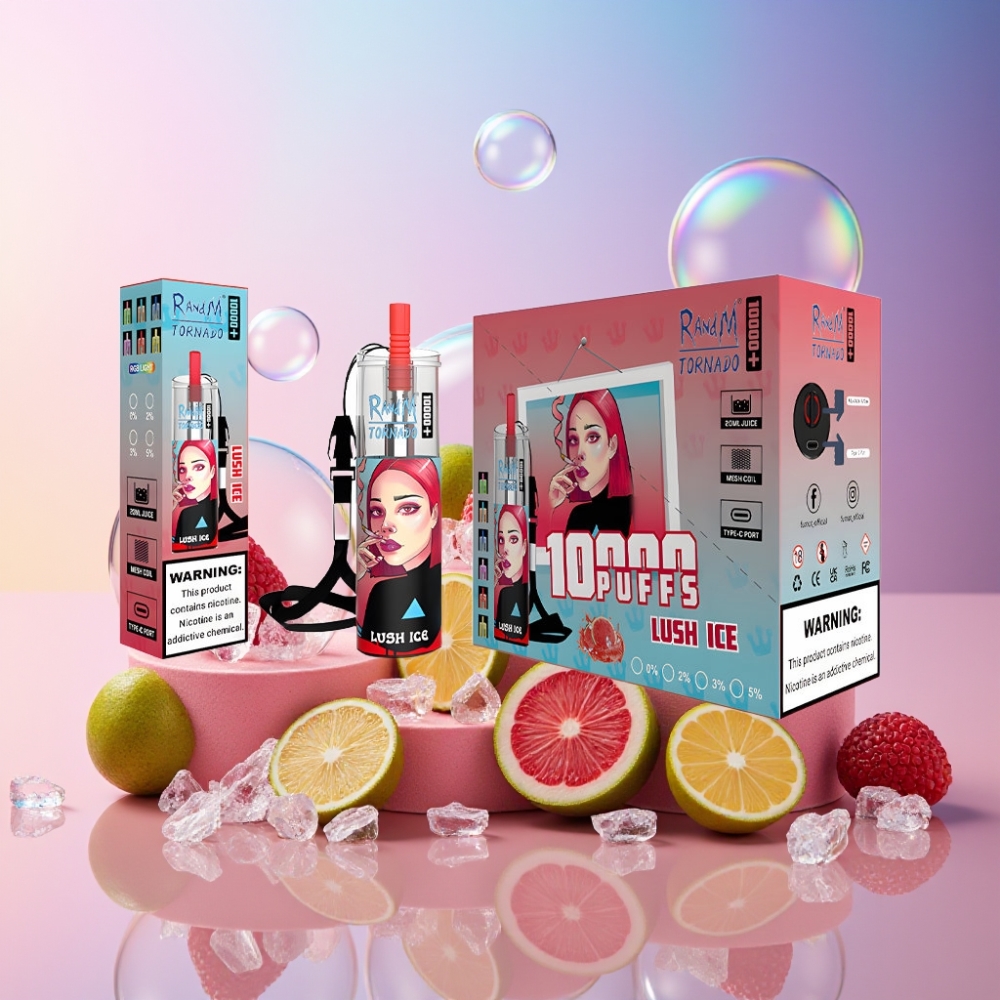 Fumot Original RandM Tornado 10000 Plus Einweg-Vape Lush Ice (Erfrischendes Eis) 10000 Puffs 20 ml Mesh Coil Schweiz Großhandel