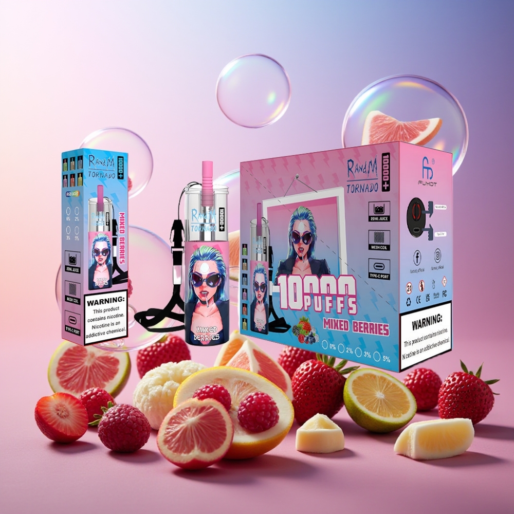Fumot Original RandM Tornado 10000 Plus Einweg-Vape Mixed Beeren 20 ml 850 mAh Mesh Coil Schweiz großhandel