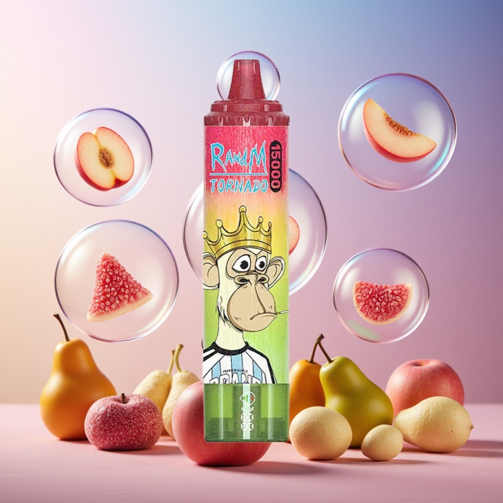 Fumot RandM Tornado 15000 Puffs Apfel Pfirsich Birne mit 25ml Flüssigkeit, 850mAh Akku, Mesh Coil – Schweiz Großhandel