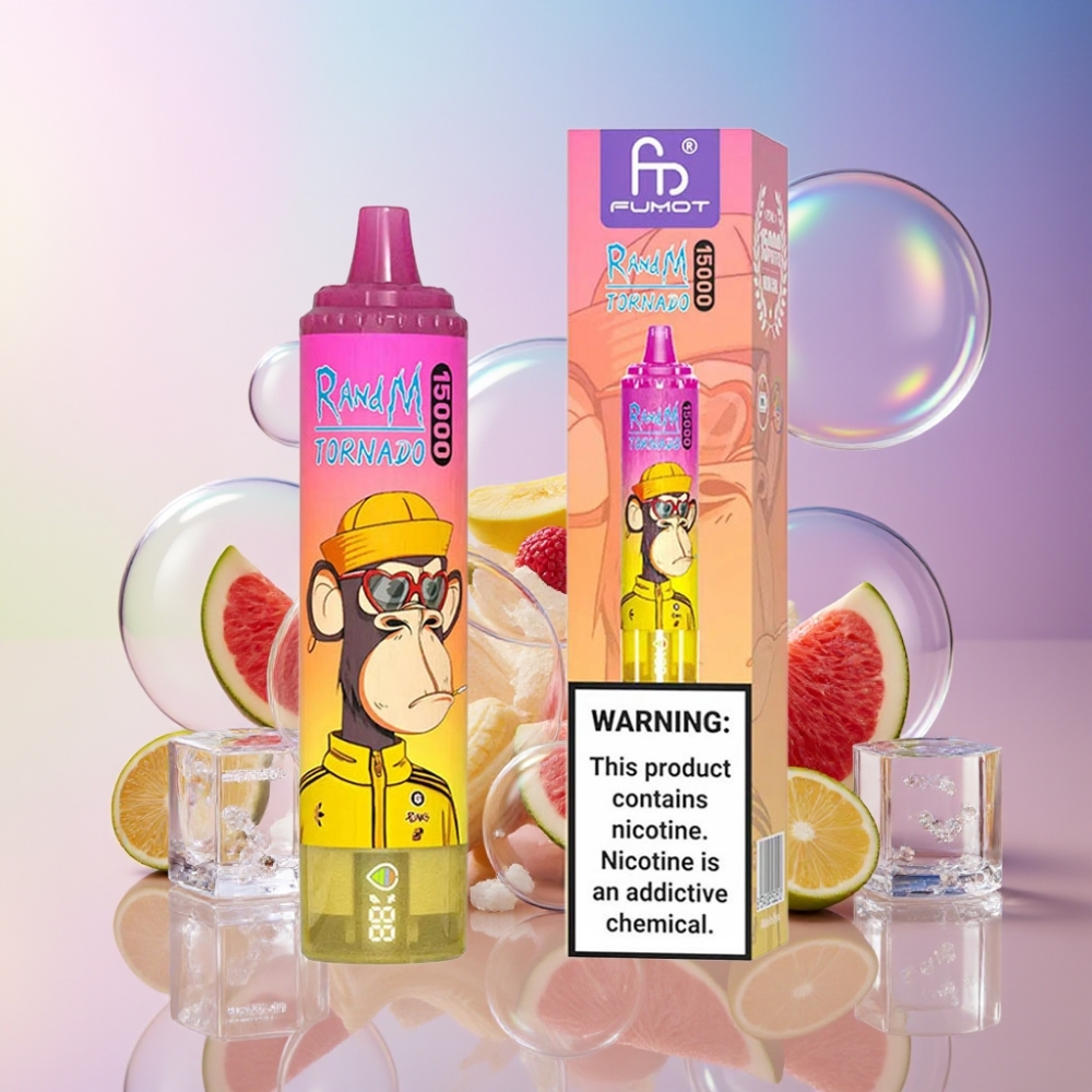 Fumot RandM Tornado 15000 Puffs Banana Eis 25ml 850mAh Mesh Coil Schweiz großhandel
