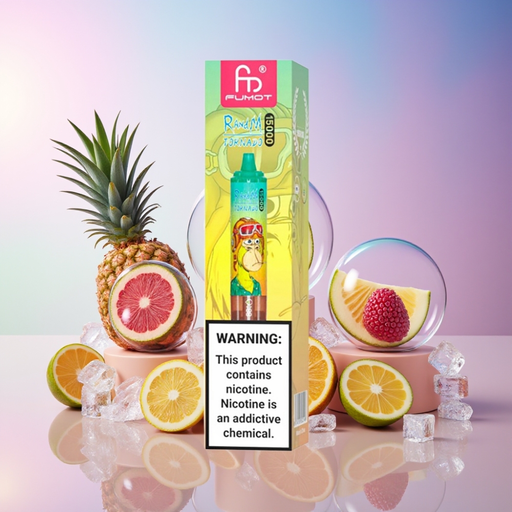Fumot RandM Tornado 15000 Puffs Einweg-Vape Ananas Eis (15.000 Züge, 25ml, 850mAh, Mesh Coil) Schweiz Großhandel