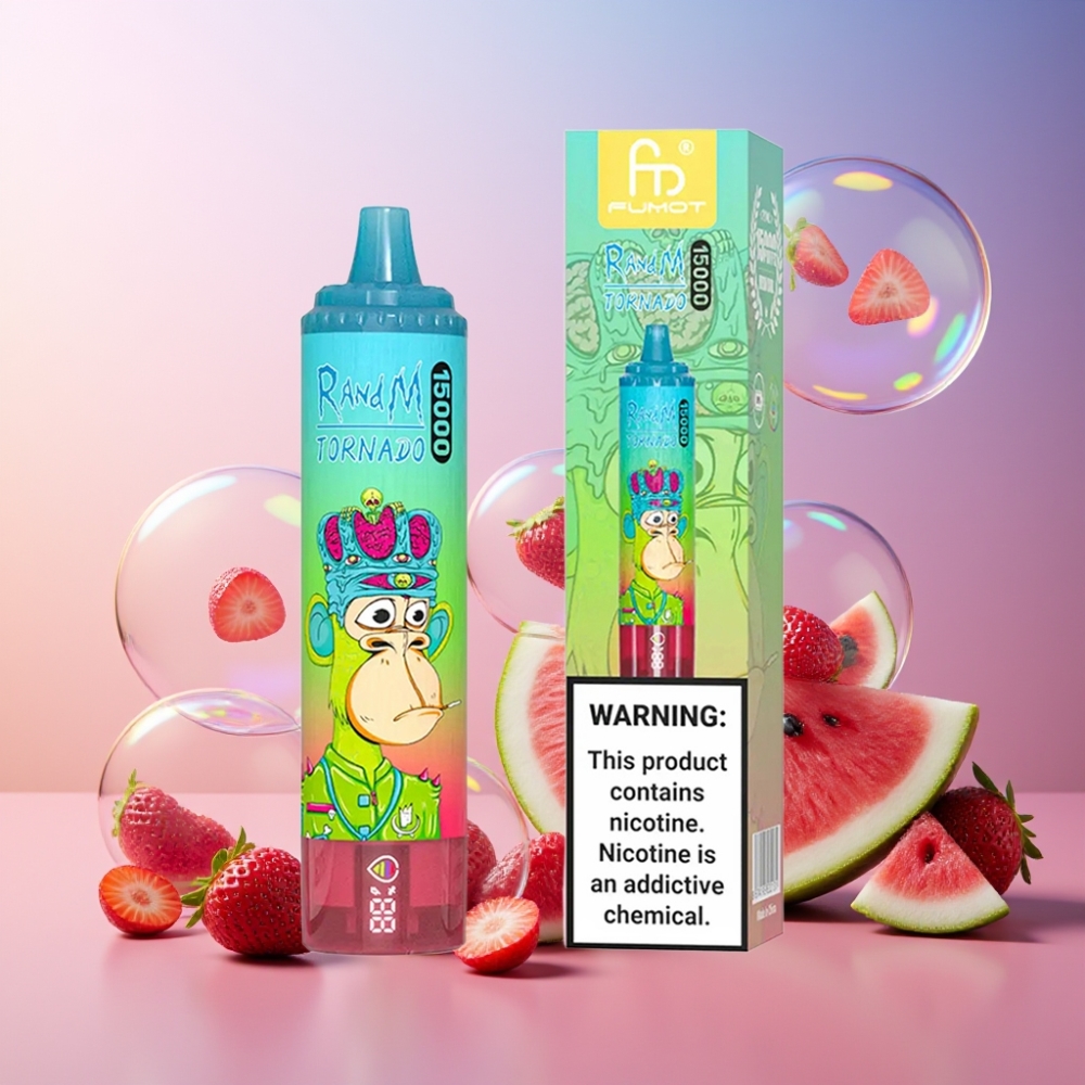 Fumot RandM Tornado 15000 Puffs Einweg-Vape Erdbeer Wassermelone 25ml 850mAh 0.9 Ohm Mesh Schweiz großhandel