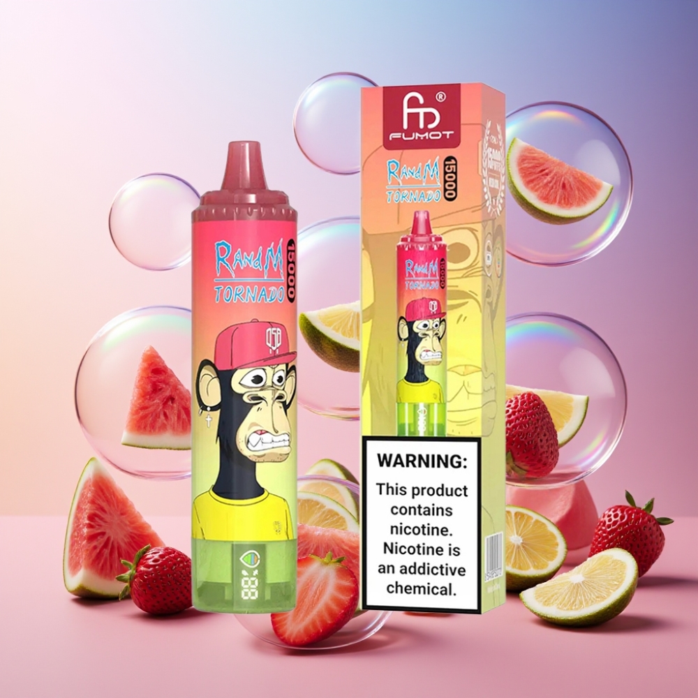Fumot RandM Tornado 15000 Puffs Einweg-Vape Erdbeer Wassermelone Limonade 25ml 850mAh 0.9 Ohm Mesh Schweiz Großhandel