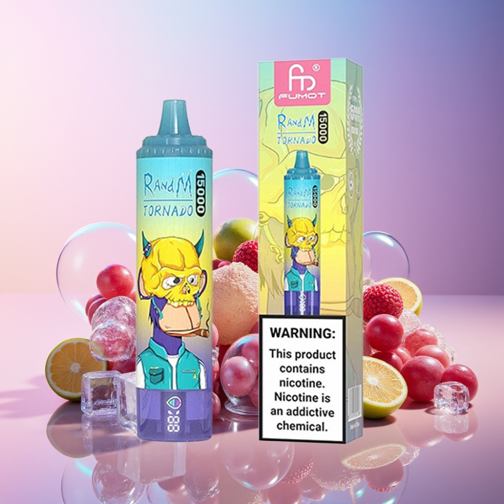 Fumot RandM Tornado 15000 Puffs Einweg-Vape Grape Ice (25ml, 850mAh, Mesh Coil) Schweiz großhandel