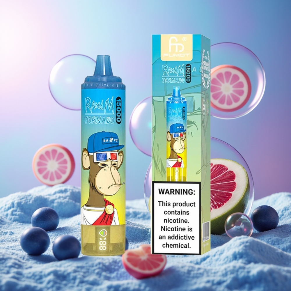 Fumot RandM Tornado 15000 Puffs Einweg-Vape Herr Blau – 25ml, 850mAh, Mesh Coil, Schweiz Großhandel