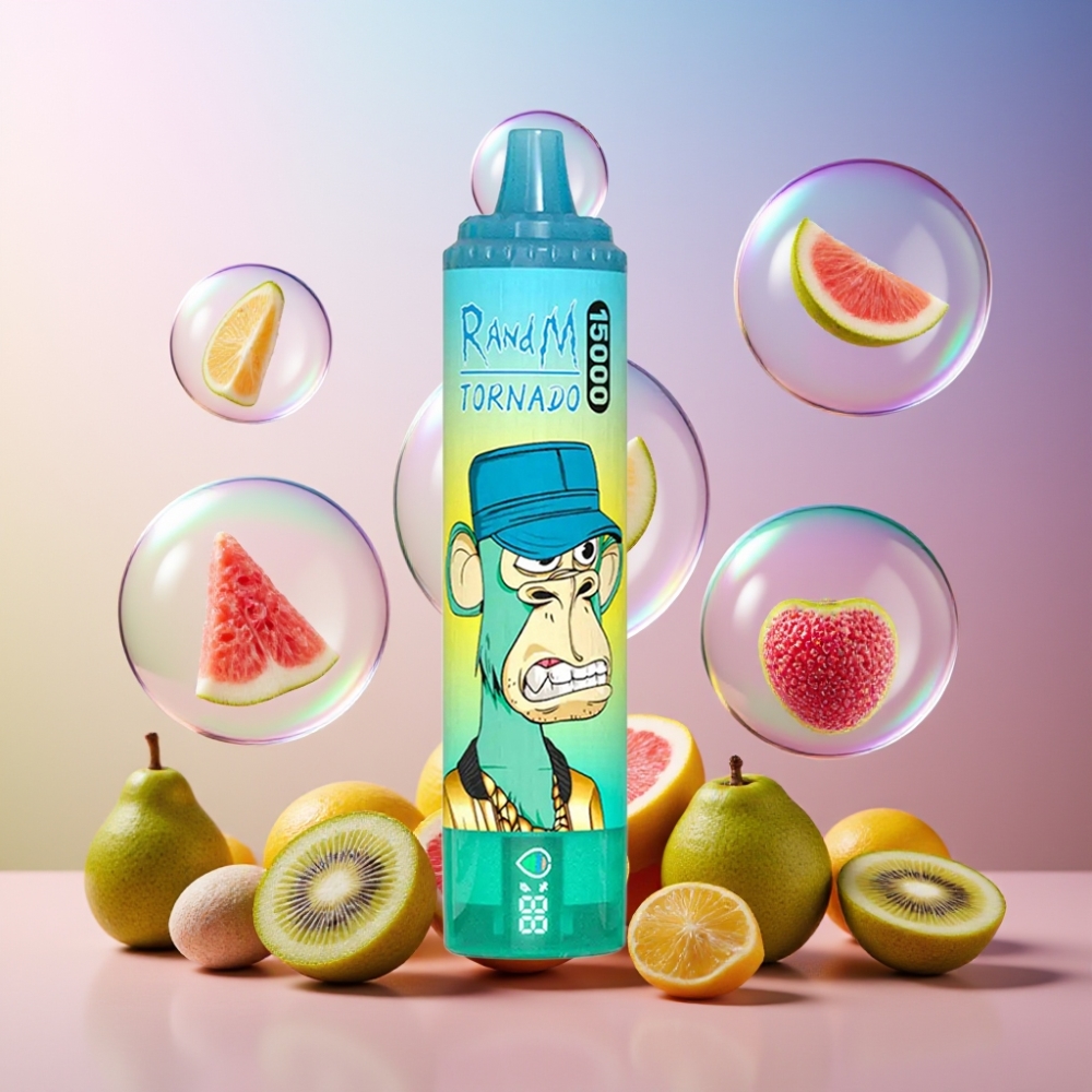 Fumot RandM Tornado 15000 Puffs Einweg-Vape Kiwi Frucht Guava Geschmack, 25ml Flüssigkeit, 850mAh Akku, Schweiz Großhandel