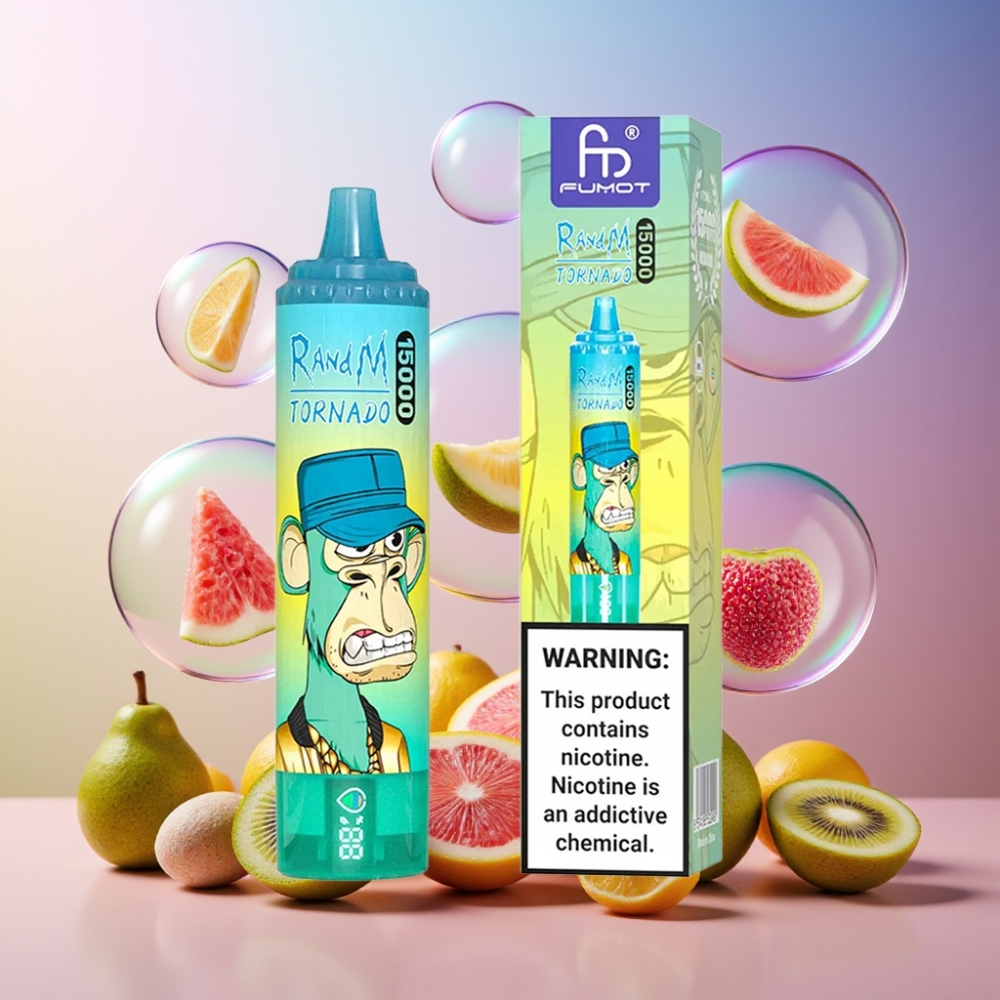 Fumot RandM Tornado 15000 Puffs Einweg-Vape Kiwi Frucht Guava Geschmack, 25ml Flüssigkeit, 850mAh Akku, Schweiz Großhandel