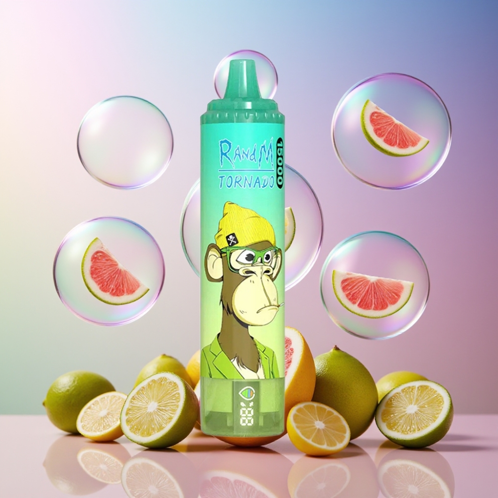 Fumot RandM Tornado 15000 Puffs Einweg-Vape Zitrone Limette, 25ml, 850mAh, Mesh Coil, Schweiz großhandel