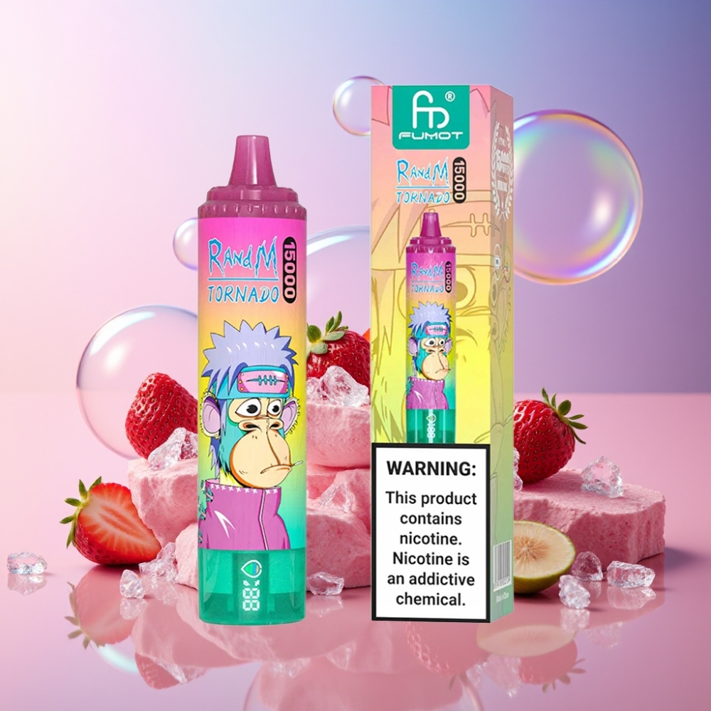 Fumot RandM Tornado 15000 Puffs Erdbeer-Eis Einweg-Vape Schweiz Großhandel 25ml 850mAh Mesh Coil