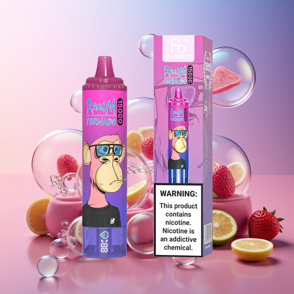 Fumot RandM Tornado 15000 Puffs Erdbeer Traube Einweg-Vape 25ml 850mAh Schweiz Großhandel