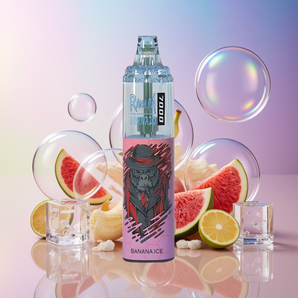 Fumot Tornado 7000 Einweg-Vape Bananen-Eis, 7000 Züge, 14 ML E-Liquid, 850 MAH, Mesh Coil, Schweiz Großhandel