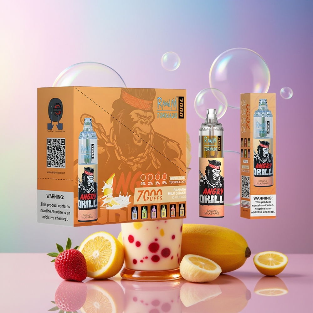 Fumot Tornado 7000 Einweg-Vape Bananen-Milkshake 14ML E-Liquid, 850MAH, Mesh Coil, Typ-C, Schweiz Großhandel