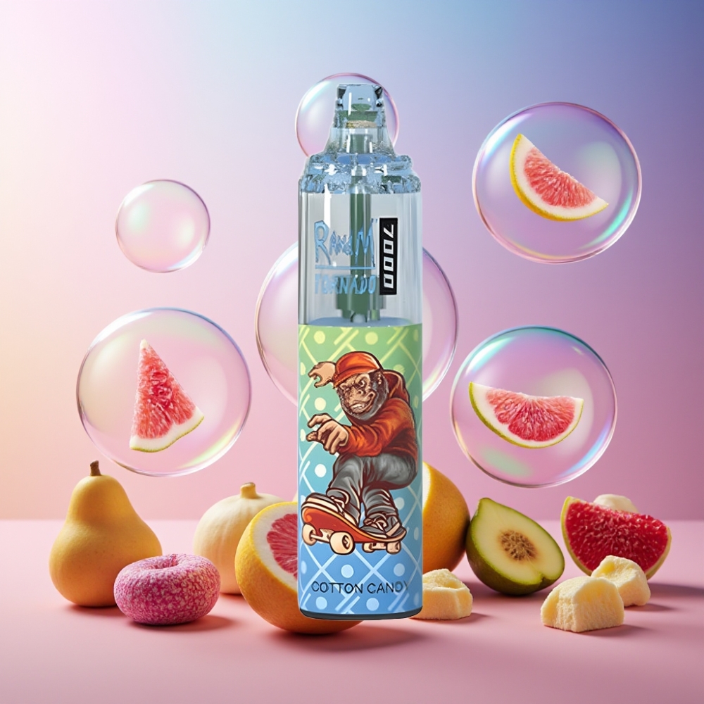 Fumot Tornado 7000 Einweg-Vape Baumwollbonbon, 7000 Züge, 14 ML E-Liquid, 850 MAH, Mesh Coil, Schweiz Großhandel