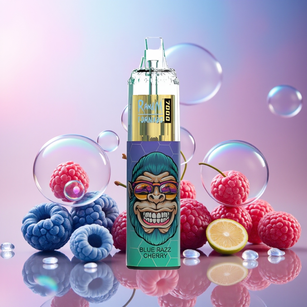 Fumot Tornado 7000 Einweg-Vape Blau-Himbeere-Kirsche – 7000 Züge, 14 ML E-Liquid, 850 MAH, Mesh Coil, Schweiz Großhandel