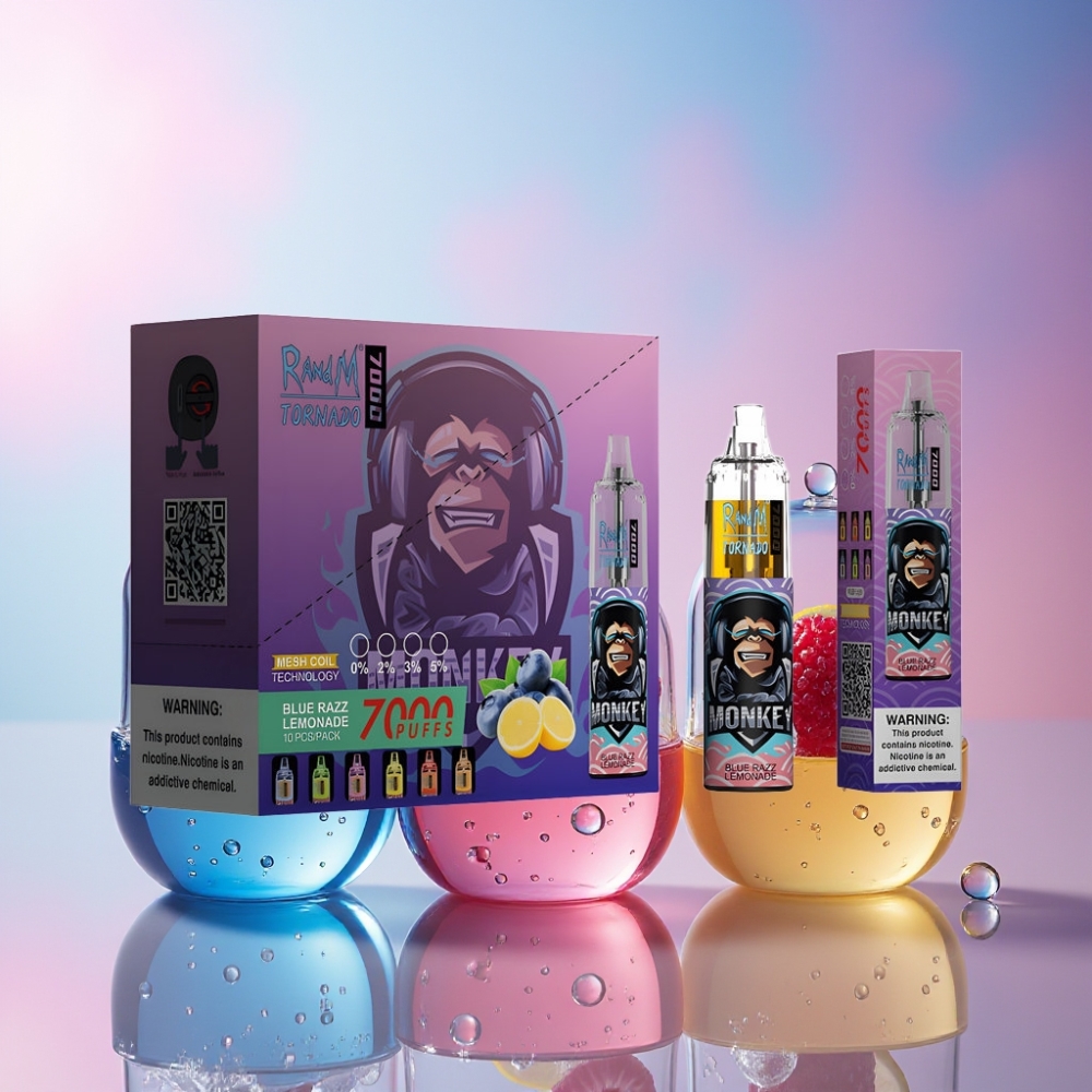 Fumot Tornado 7000 Einweg-Vape Blau-Rebe Limonade Schweiz Großhandel – 7000 Puffs, 14 ML E-Liquid, 850 MAH, Mesh Coil