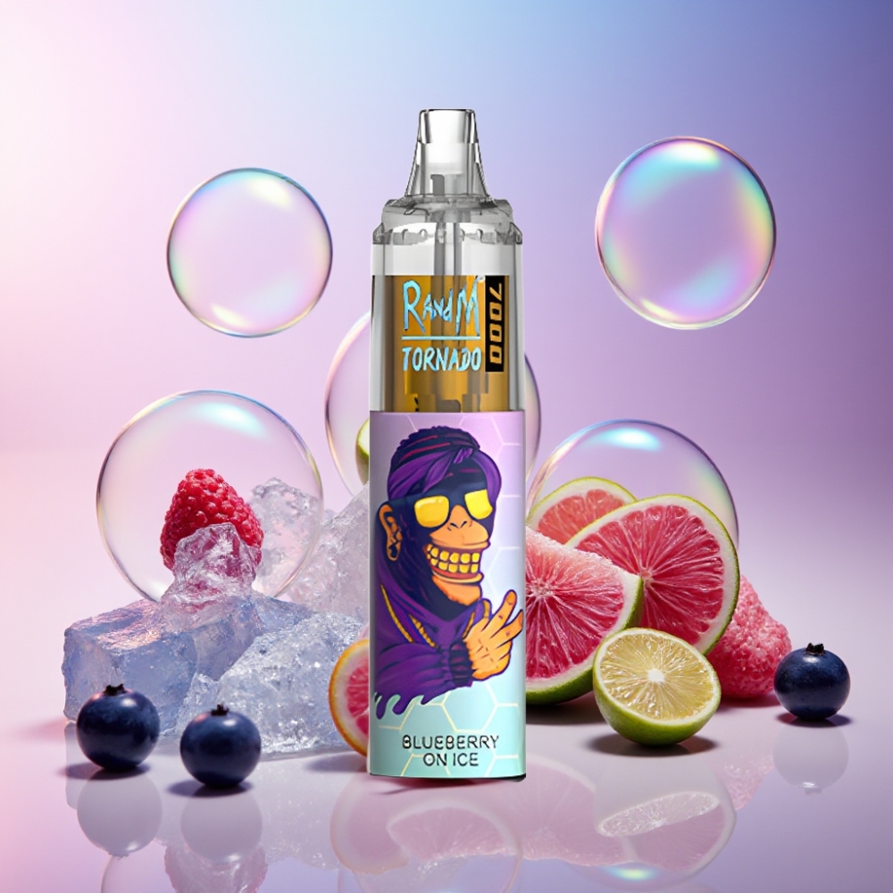 Fumot Tornado 7000 Einweg-Vape - Blaubeere Eis - 7000 Züge, 14 ML E-Liquid, 850 MAH, Mesh Coil, Schweiz Großhandel