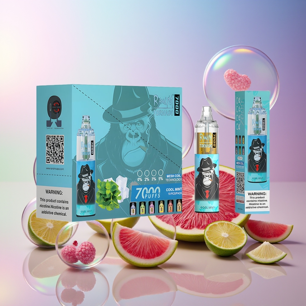 Fumot Tornado 7000 Einweg-Vape Cool Minze – 7000 Züge, 14 ML E-Liquid, Schweiz Großhandel