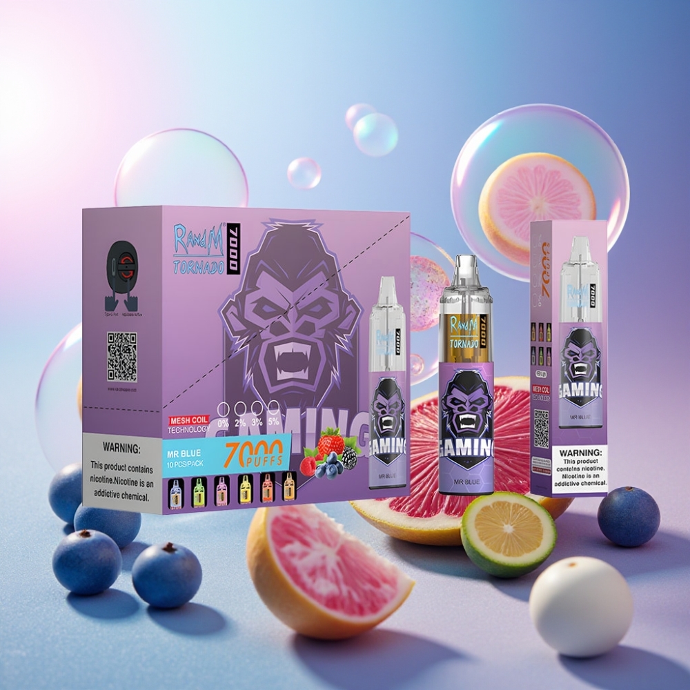 Fumot Tornado 7000 Einweg-Vape Dr. Blau – 7000 Puffs, 14 ML E-Liquid, 850 MAH, Mesh Coil, Schweiz Großhandel
