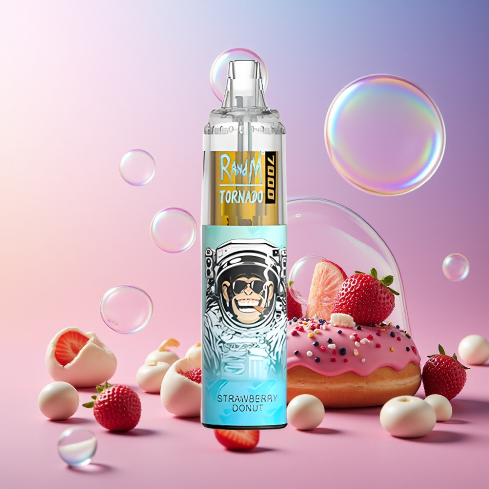 Fumot Tornado 7000 Einweg-Vape Erdbeer-Donut - 7000 Puffs, 14 ML E-Liquid, Typ-C Port, Schweiz Großhandel
